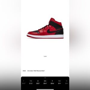 Brand new Air Jordan 1 Mid 'Reverse Bred' never worn